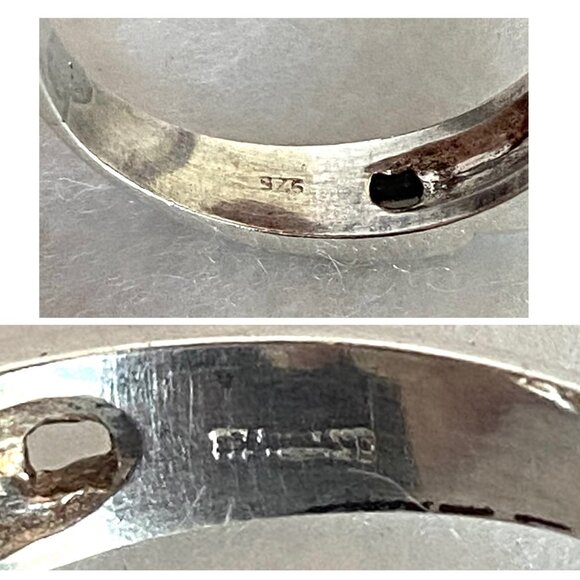 Sterling Silver 925 East West Oval Citrine Basketweave Chain Link Band Ring Sz 8 - Picture 10 of 16